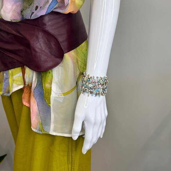 Handmade Boho Gypsy Bead and Sequins Wristlet - Picture 2 of 10